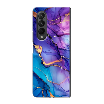 Пластиковый чехол на Samsung Galaxy Z Fold 3 с принтом синий мрамор Пластиковый чехол на Samsung Galaxy Z Fold 3 с принтом синий мрамор