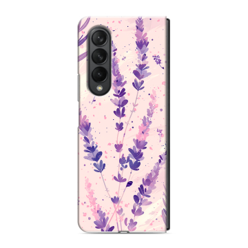 Пластиковый чехол на Samsung Galaxy Z Fold 3 с принтом цветы лаванда Пластиковый чехол на Samsung Galaxy Z Fold 3 с принтом цветы лаванда