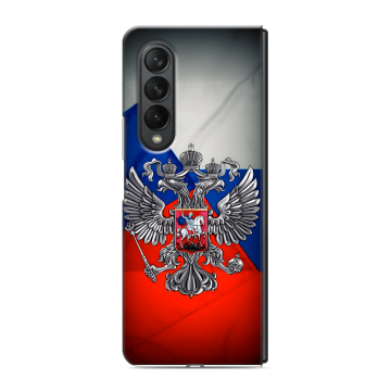 Пластиковый чехол на Samsung Galaxy Z Fold 3 с принтом Флаг России Пластиковый чехол на Samsung Galaxy Z Fold 3 с принтом Флаг России