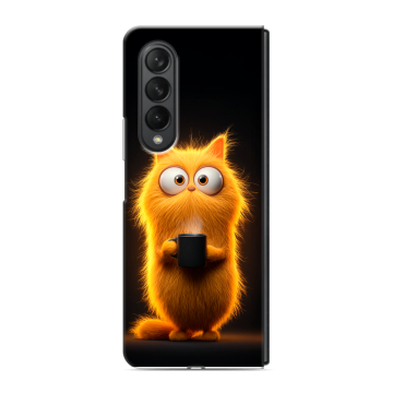 Пластиковый чехол на Samsung Galaxy Z Fold 3 с принтом Смешной кот Пластиковый чехол на Samsung Galaxy Z Fold 3 с принтом Смешной кот