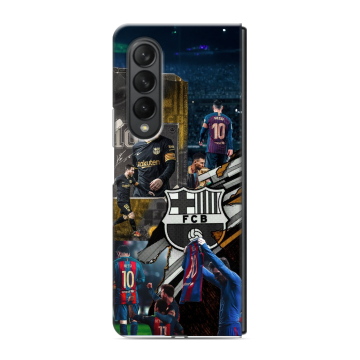 Пластиковый чехол на Samsung Galaxy Z Fold 3 с принтом Messi Barcelona Пластиковый чехол на Samsung Galaxy Z Fold 3 с принтом Messi Barcelona