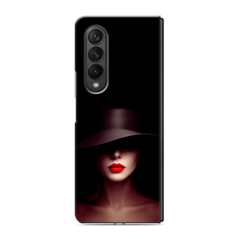 Пластиковый чехол на Samsung Galaxy Z Fold 3 с принтом Девушка в шляпе Пластиковый чехол на Samsung Galaxy Z Fold 3 с принтом Девушка в шляпе
