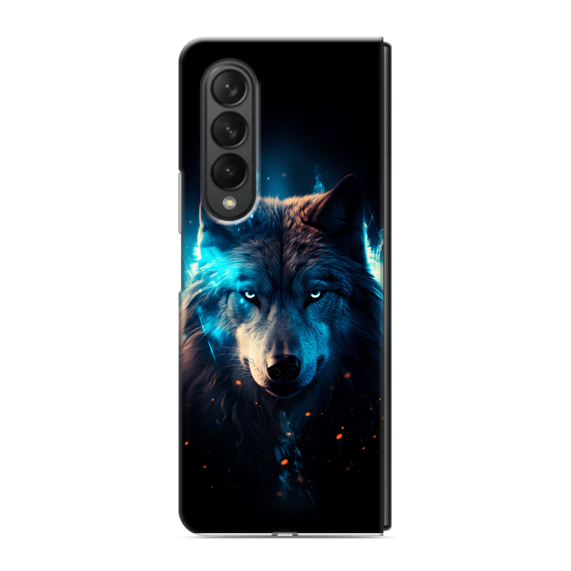 Пластиковый чехол на Samsung Galaxy Z Fold 3 с принтом Волк ночной Пластиковый чехол на Samsung Galaxy Z Fold 3 с принтом Волк ночной