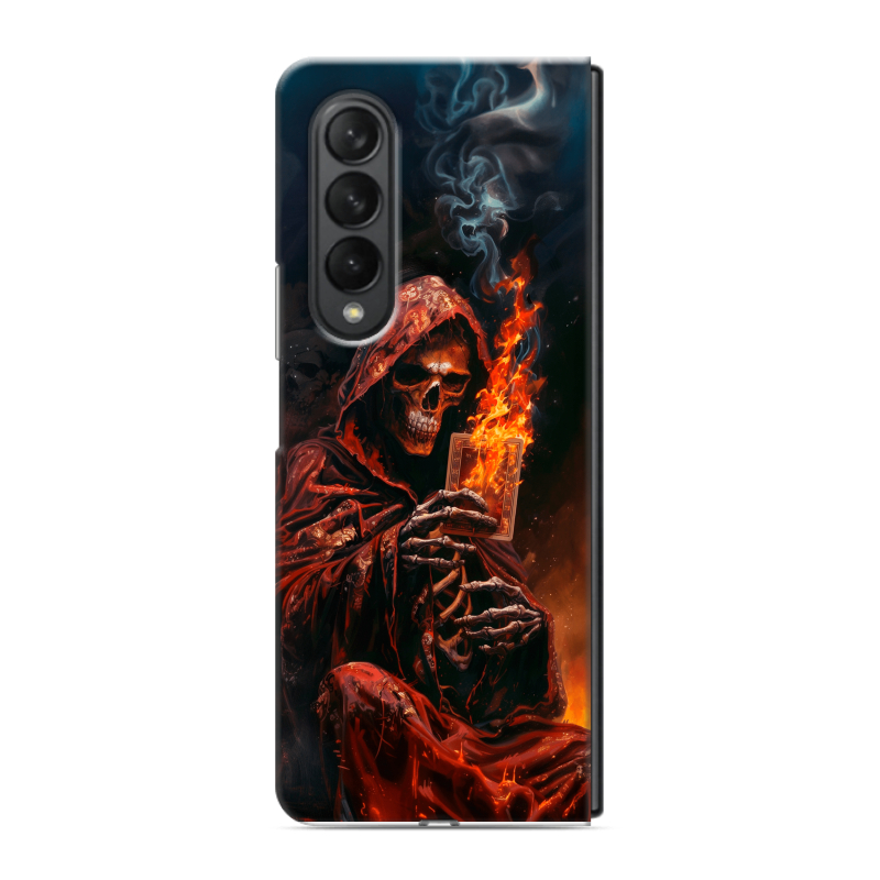 Пластиковый чехол на Samsung Galaxy Z Fold 3 с принтом Скелет и карты Пластиковый чехол на Samsung Galaxy Z Fold 3 с принтом Скелет и карты