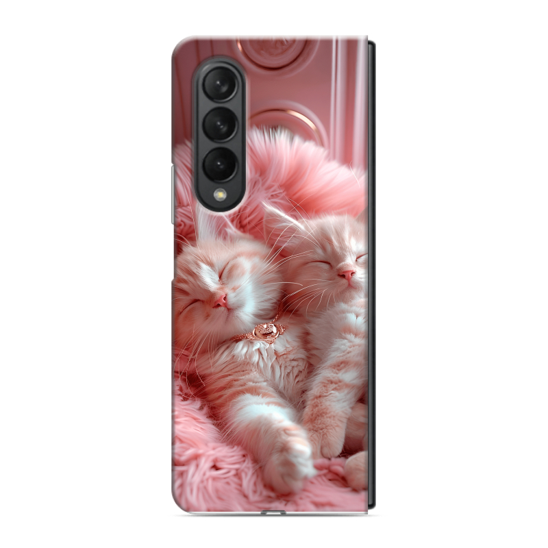 Пластиковый чехол на Samsung Galaxy Z Fold 3 с принтом котята котики Пластиковый чехол на Samsung Galaxy Z Fold 3 с принтом котята котики
