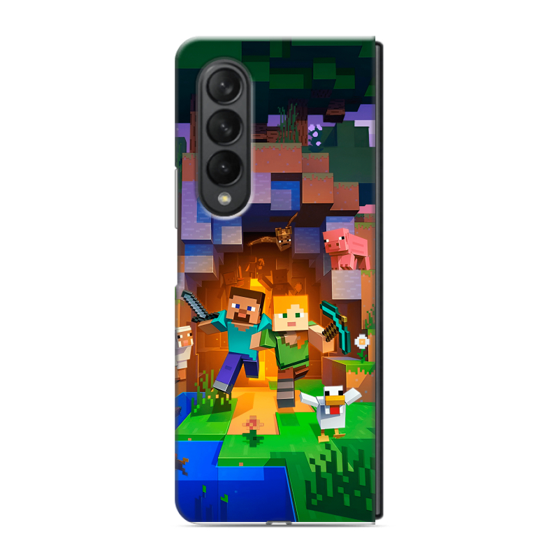 Пластиковый чехол на Samsung Galaxy Z Fold 3 с принтом Майнкрафт Minecraft Пластиковый чехол на Samsung Galaxy Z Fold 3 с принтом Майнкрафт Minecraft