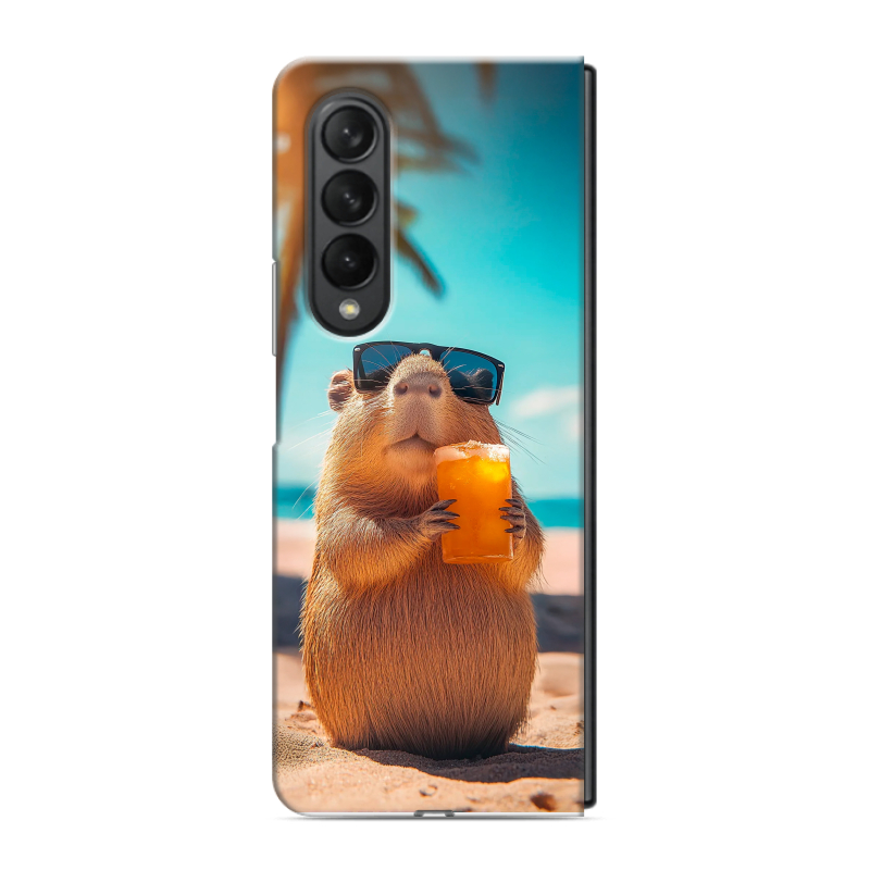 Пластиковый чехол на Samsung Galaxy Z Fold 3 с принтом Капибара Пластиковый чехол на Samsung Galaxy Z Fold 3 с принтом Капибара