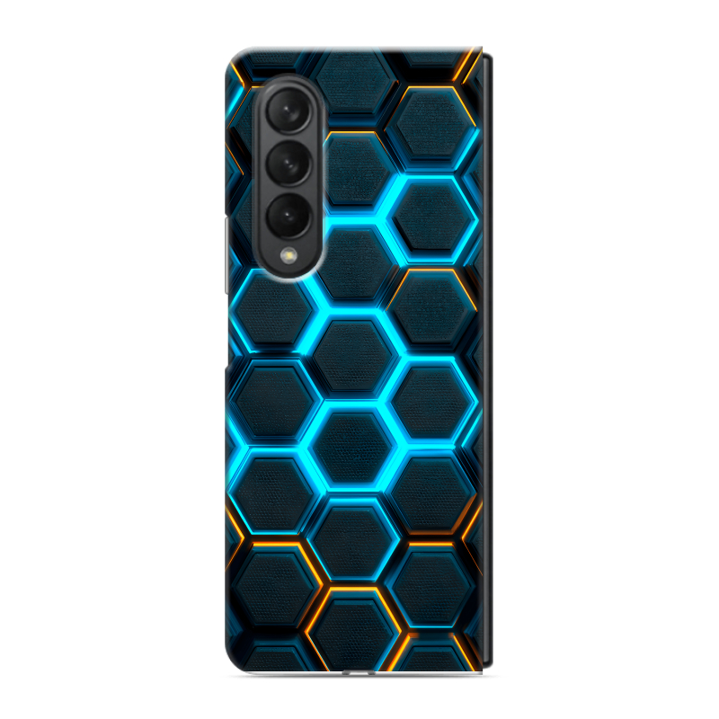 Пластиковый чехол на Samsung Galaxy Z Fold 3 с принтом Неоновые соты Пластиковый чехол на Samsung Galaxy Z Fold 3 с принтом Неоновые соты