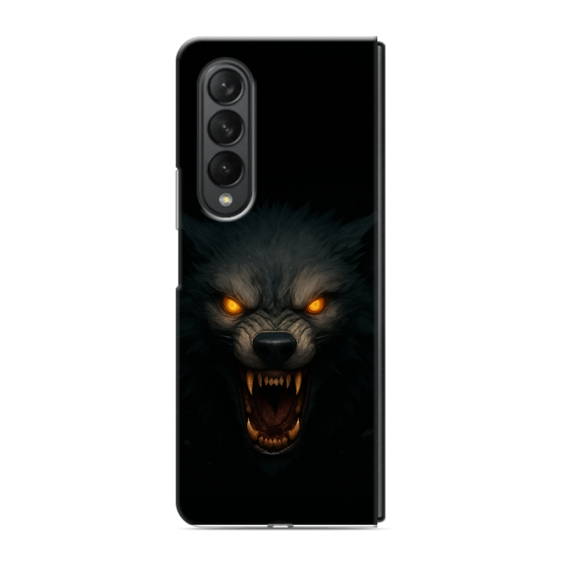 Пластиковый чехол на Samsung Galaxy Z Fold 3 с принтом Волк Пластиковый чехол на Samsung Galaxy Z Fold 3 с принтом Волк