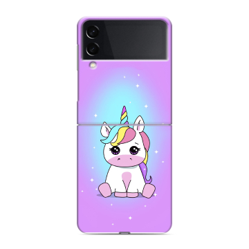 Пластиковый чехол на Samsung Galaxy Z Flip 3 с принтом Единорог Пластиковый чехол на Samsung Galaxy Z Flip 3 с принтом Единорог