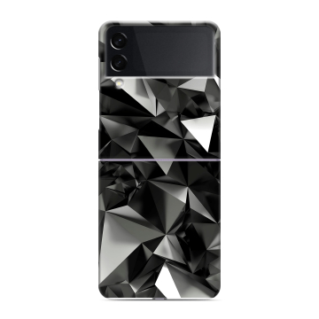 Пластиковый чехол на Samsung Galaxy Z Flip 3 с принтом Черные кристаллы Пластиковый чехол на Samsung Galaxy Z Flip 3 с принтом Черные кристаллы