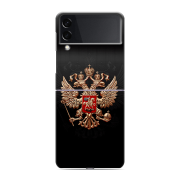 Пластиковый чехол на Samsung Galaxy Z Flip 3 с принтом Герб России Пластиковый чехол на Samsung Galaxy Z Flip 3 с принтом Герб России