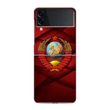 Пластиковый чехол на Samsung Galaxy Z Flip 3 с принтом Герб СССР Пластиковый чехол на Samsung Galaxy Z Flip 3 с принтом Герб СССР