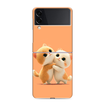 Пластиковый чехол на Samsung Galaxy Z Flip 3 с принтом Милые котики Пластиковый чехол на Samsung Galaxy Z Flip 3 с принтом Милые котики