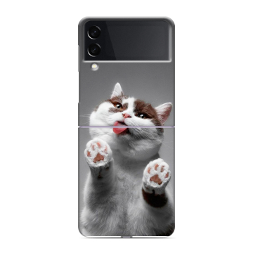 Пластиковый чехол на Samsung Galaxy Z Flip 3 с принтом Коты Пластиковый чехол на Samsung Galaxy Z Flip 3 с принтом Коты