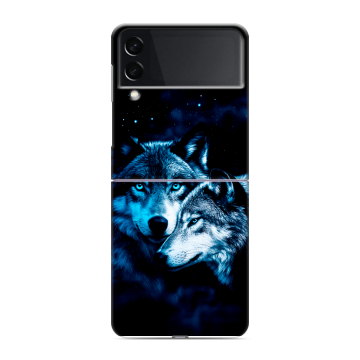 Пластиковый чехол на Samsung Galaxy Z Flip 3 с принтом Волки Пластиковый чехол на Samsung Galaxy Z Flip 3 с принтом Волки