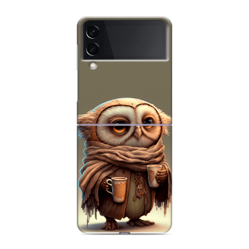Пластиковый чехол на Samsung Galaxy Z Flip 3 с принтом Сова Пластиковый чехол на Samsung Galaxy Z Flip 3 с принтом Сова