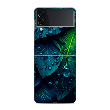 Пластиковый чехол на Samsung Galaxy Z Flip 3 с принтом Листья Пластиковый чехол на Samsung Galaxy Z Flip 3 с принтом Листья