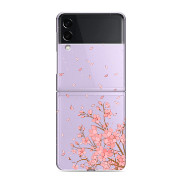 Пластиковый чехол на Samsung Galaxy Z Flip 3 с принтом Ветка сакуры Пластиковый чехол на Samsung Galaxy Z Flip 3 с принтом Ветка сакуры