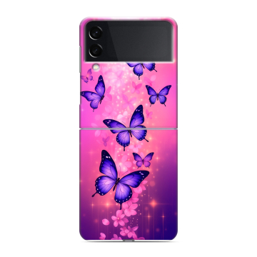 Пластиковый чехол на Samsung Galaxy Z Flip 3 с принтом Бабочки Пластиковый чехол на Samsung Galaxy Z Flip 3 с принтом Бабочки