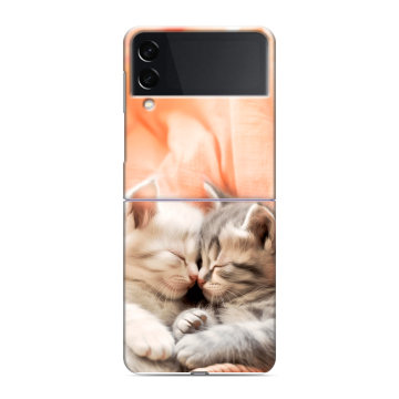 Пластиковый чехол на Samsung Galaxy Z Flip 3 с принтом Котята Пластиковый чехол на Samsung Galaxy Z Flip 3 с принтом Котята