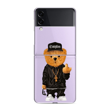 Пластиковый чехол на Samsung Galaxy Z Flip 3 с принтом Мишка Пластиковый чехол на Samsung Galaxy Z Flip 3 с принтом Мишка