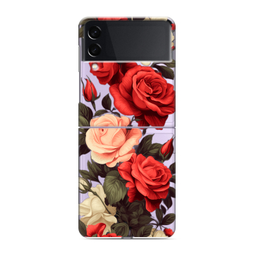 Пластиковый чехол на Samsung Galaxy Z Flip 3 с принтом Розы Пластиковый чехол на Samsung Galaxy Z Flip 3 с принтом Розы