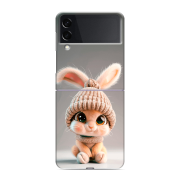 Пластиковый чехол на Samsung Galaxy Z Flip 3 с принтом Кролик