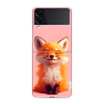 Пластиковый чехол на Samsung Galaxy Z Flip 3 с принтом милая лиса Пластиковый чехол на Samsung Galaxy Z Flip 3 с принтом милая лиса