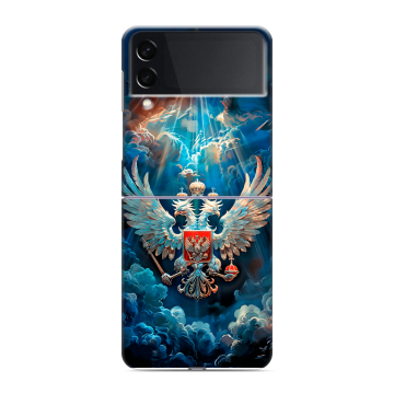 Пластиковый чехол на Samsung Galaxy Z Flip 3 с принтом Герб флаг России Пластиковый чехол на Samsung Galaxy Z Flip 3 с принтом Герб флаг России