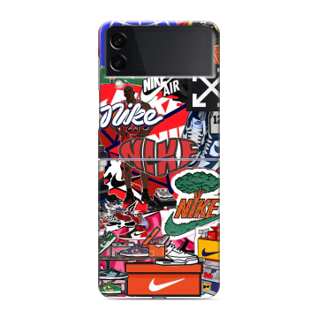 Пластиковый чехол на Samsung Galaxy Z Flip 3 с принтом Найк Nike яркий Пластиковый чехол на Samsung Galaxy Z Flip 3 с принтом Найк Nike яркий