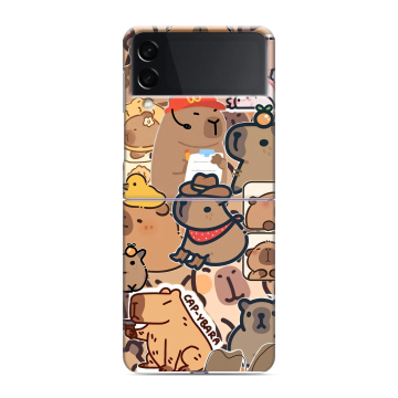 Пластиковый чехол на Samsung Galaxy Z Flip 3 с принтом капибара Пластиковый чехол на Samsung Galaxy Z Flip 3 с принтом капибара