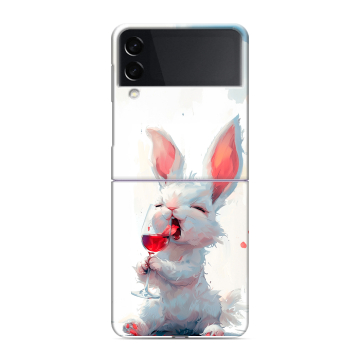 Пластиковый чехол на Samsung Galaxy Z Flip 3 с принтом кролик зайчик Пластиковый чехол на Samsung Galaxy Z Flip 3 с принтом кролик зайчик
