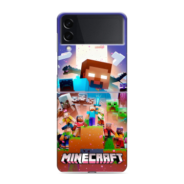 Пластиковый чехол на Samsung Galaxy Z Flip 3 с принтом Майнкрафт Minecraft