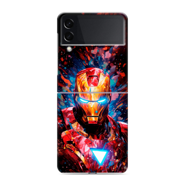 Пластиковый чехол на Samsung Galaxy Z Flip 3 с принтом Железный человек Ironman Пластиковый чехол на Samsung Galaxy Z Flip 3 с принтом Железный человек Ironman