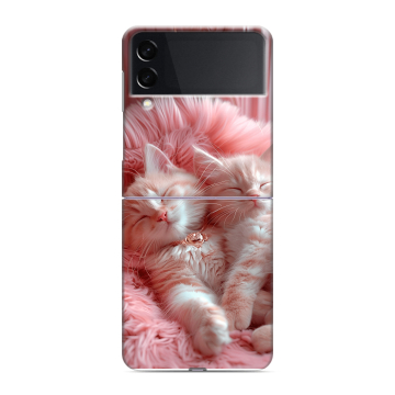 Пластиковый чехол на Samsung Galaxy Z Flip 3 с принтом котята котики