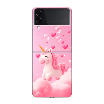 Пластиковый чехол на Samsung Galaxy Z Flip 3 с принтом Единорог Пластиковый чехол на Samsung Galaxy Z Flip 3 с принтом Единорог