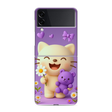 Пластиковый чехол на Samsung Galaxy Z Flip 3 с принтом для девочек Пластиковый чехол на Samsung Galaxy Z Flip 3 с принтом для девочек