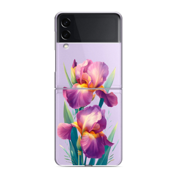 Пластиковый чехол на Samsung Galaxy Z Flip 3 с принтом Цветы орхидеи Пластиковый чехол на Samsung Galaxy Z Flip 3 с принтом Цветы орхидеи