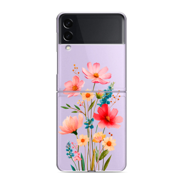 Пластиковый чехол на Samsung Galaxy Z Flip 3 с принтом Цветы Пластиковый чехол на Samsung Galaxy Z Flip 3 с принтом Цветы