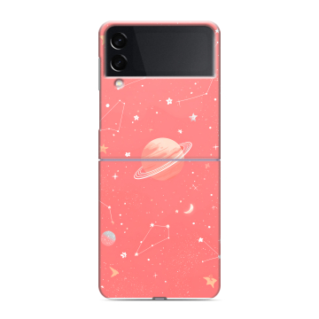Пластиковый чехол на Samsung Galaxy Z Flip 3 с принтом Розовый космос Пластиковый чехол на Samsung Galaxy Z Flip 3 с принтом Розовый космос