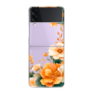 Пластиковый чехол на Samsung Galaxy Z Flip 3 с принтом Цветы принт Пластиковый чехол на Samsung Galaxy Z Flip 3 с принтом Цветы принт