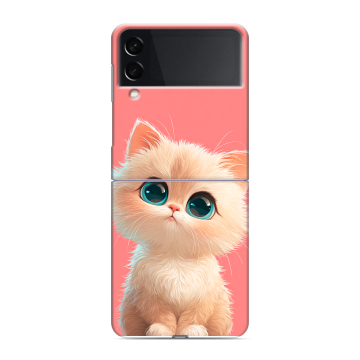 Пластиковый чехол на Samsung Galaxy Z Flip 3 с принтом Розовый котенок Пластиковый чехол на Samsung Galaxy Z Flip 3 с принтом Розовый котенок