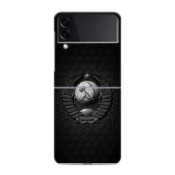 Пластиковый чехол на Samsung Galaxy Z Flip 3 с принтом Герб Флаг СССР Пластиковый чехол на Samsung Galaxy Z Flip 3 с принтом Герб Флаг СССР