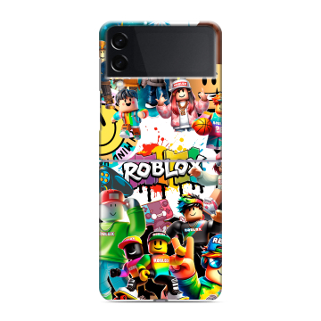 Пластиковый чехол на Samsung Galaxy Z Flip 3 с принтом Roblox Роблокс