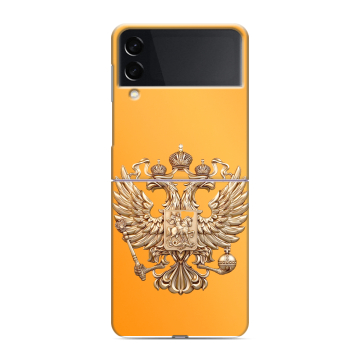 Пластиковый чехол на Samsung Galaxy Z Flip 3 с принтом Герб Флаг России Пластиковый чехол на Samsung Galaxy Z Flip 3 с принтом Герб Флаг России
