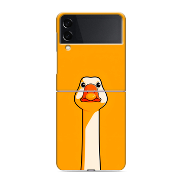 Пластиковый чехол на Samsung Galaxy Z Flip 3 с принтом Смешная утка Пластиковый чехол на Samsung Galaxy Z Flip 3 с принтом Смешная утка