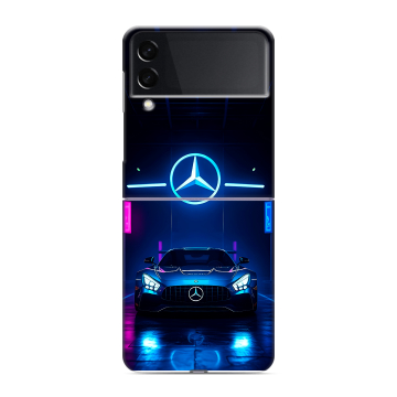Пластиковый чехол на Samsung Galaxy Z Flip 3 с принтом Mercedes Мерседес Пластиковый чехол на Samsung Galaxy Z Flip 3 с принтом Mercedes Мерседес