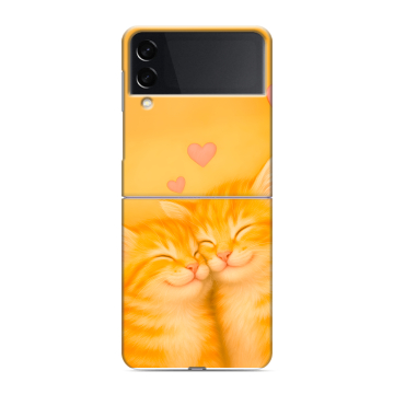 Пластиковый чехол на Samsung Galaxy Z Flip 3 с принтом Милые котята Пластиковый чехол на Samsung Galaxy Z Flip 3 с принтом Милые котята