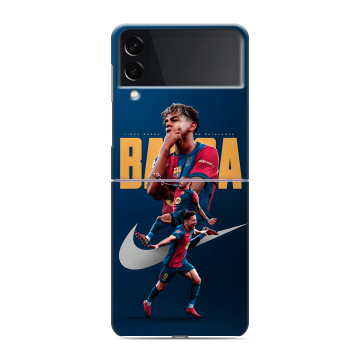 Пластиковый чехол на Samsung Galaxy Z Flip 3 с принтом Барселона Barca Yamal Пластиковый чехол на Samsung Galaxy Z Flip 3 с принтом Барселона Barca Yamal